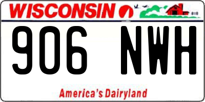 WI license plate 906NWH