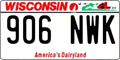 WI license plate 906NWK
