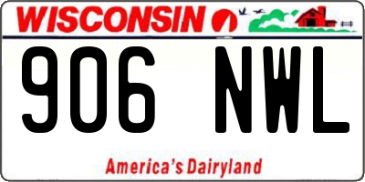 WI license plate 906NWL
