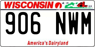 WI license plate 906NWM