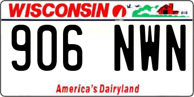 WI license plate 906NWN
