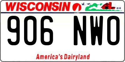 WI license plate 906NWO