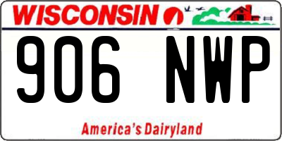 WI license plate 906NWP