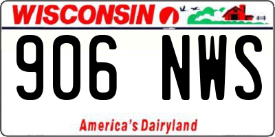 WI license plate 906NWS