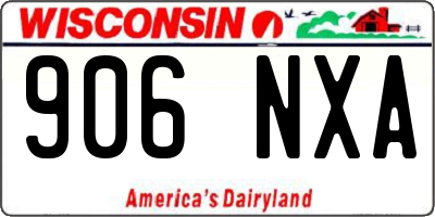 WI license plate 906NXA