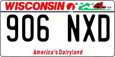 WI license plate 906NXD