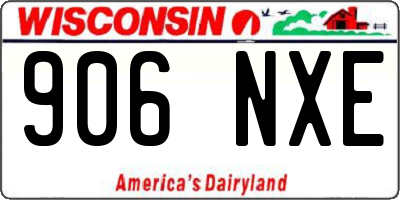 WI license plate 906NXE