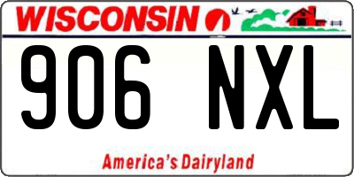 WI license plate 906NXL