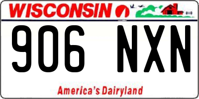 WI license plate 906NXN