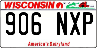 WI license plate 906NXP