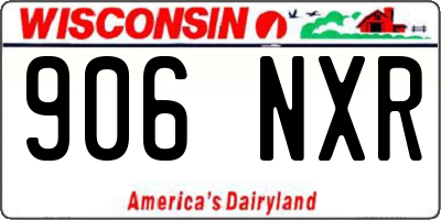 WI license plate 906NXR