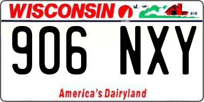 WI license plate 906NXY