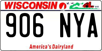 WI license plate 906NYA