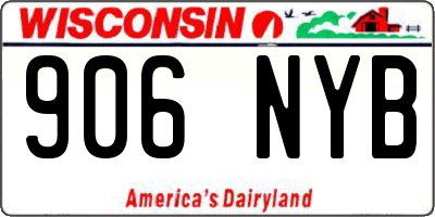 WI license plate 906NYB