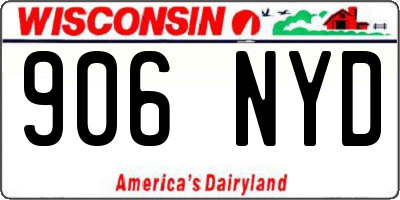 WI license plate 906NYD