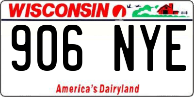 WI license plate 906NYE