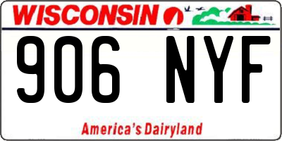 WI license plate 906NYF