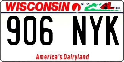 WI license plate 906NYK