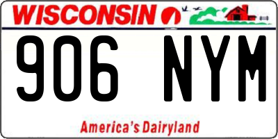 WI license plate 906NYM