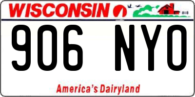 WI license plate 906NYO
