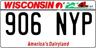 WI license plate 906NYP