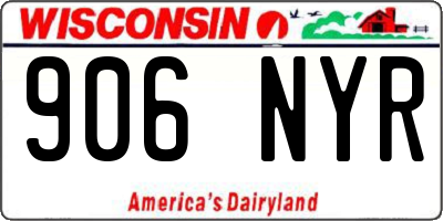 WI license plate 906NYR