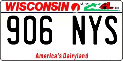 WI license plate 906NYS