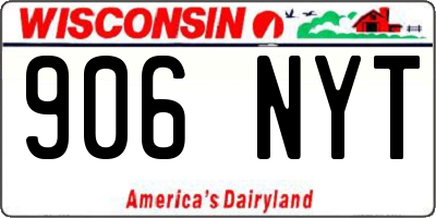 WI license plate 906NYT