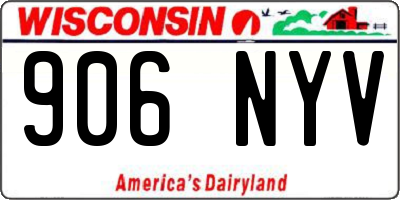 WI license plate 906NYV