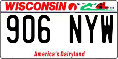WI license plate 906NYW