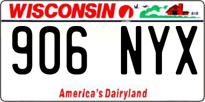 WI license plate 906NYX