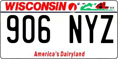 WI license plate 906NYZ