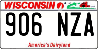 WI license plate 906NZA