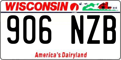 WI license plate 906NZB