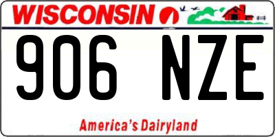 WI license plate 906NZE