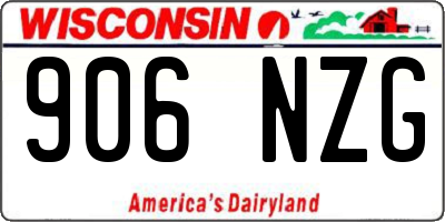 WI license plate 906NZG