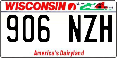 WI license plate 906NZH