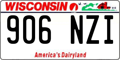 WI license plate 906NZI