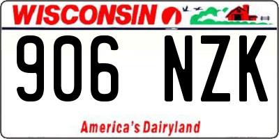 WI license plate 906NZK