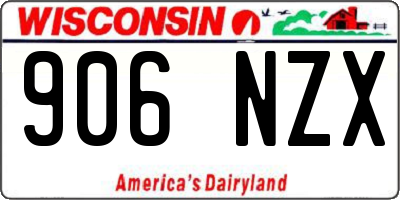 WI license plate 906NZX