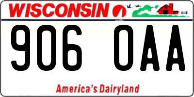 WI license plate 906OAA