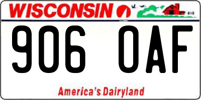 WI license plate 906OAF
