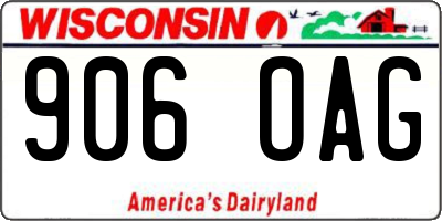 WI license plate 906OAG