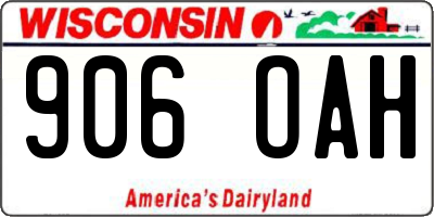 WI license plate 906OAH