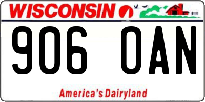 WI license plate 906OAN