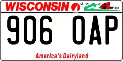 WI license plate 906OAP