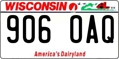 WI license plate 906OAQ