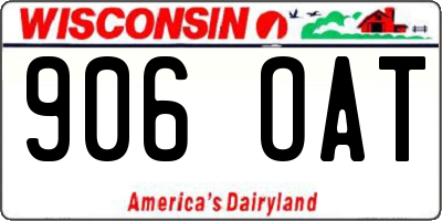 WI license plate 906OAT