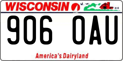 WI license plate 906OAU