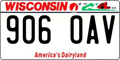 WI license plate 906OAV